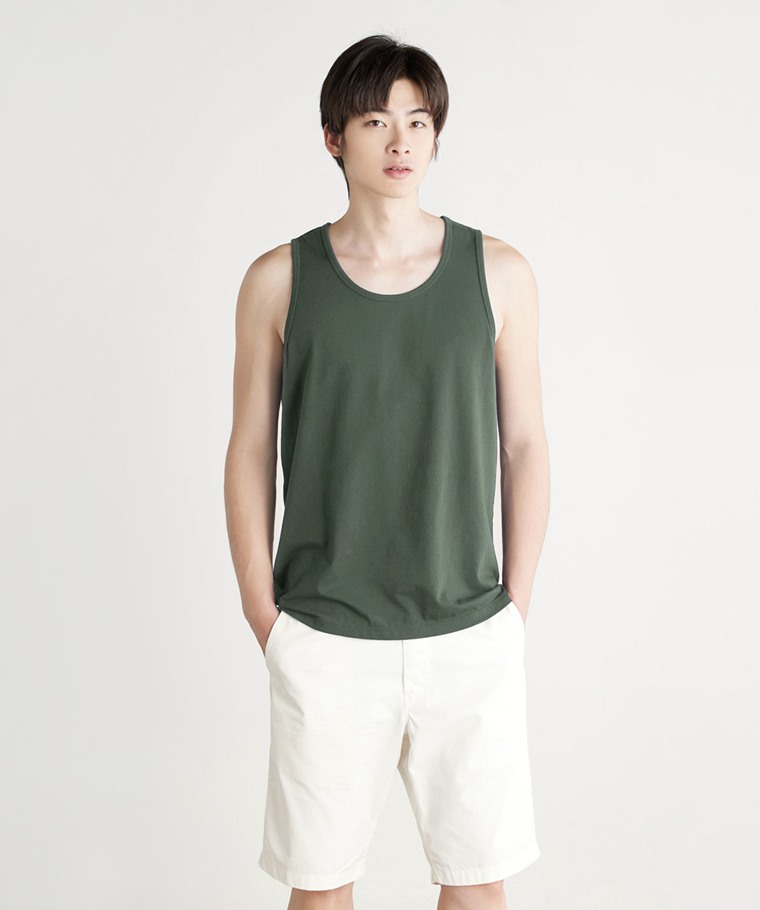 純棉圓領背心-男