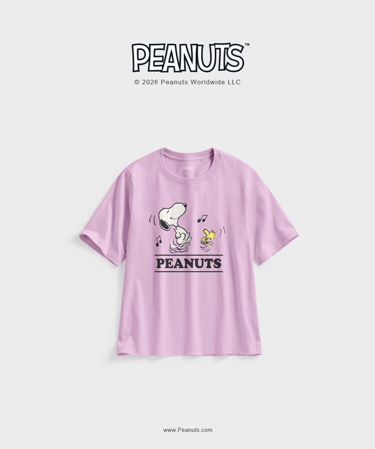 聯名系列T恤-WOMEN：女 · 史努比系列寬版印花T恤-16