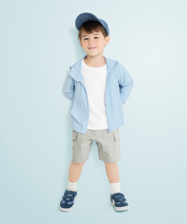 涼感抗UV連帽外套-童