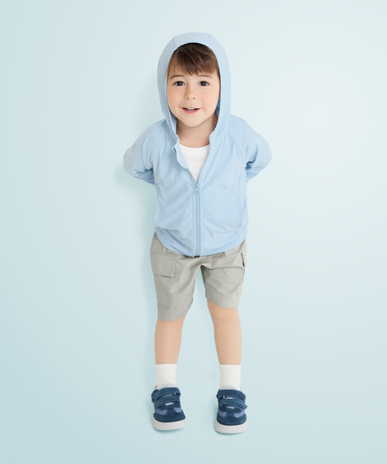涼感抗UV連帽外套-童