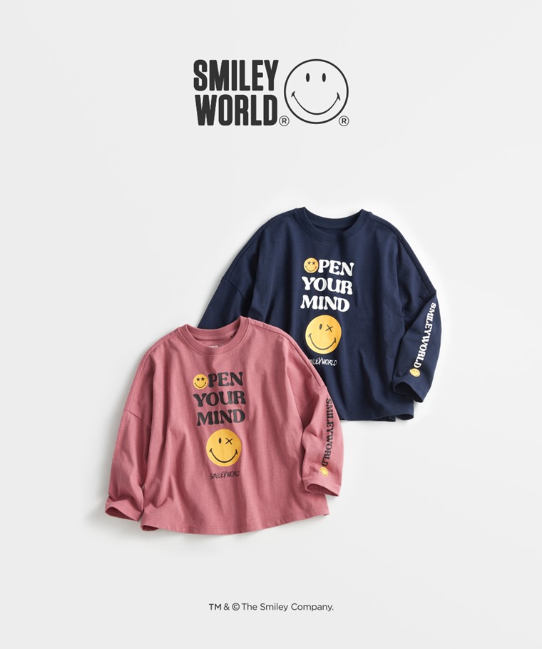 SmileyWorld®竹節棉寬鬆印花T恤-童