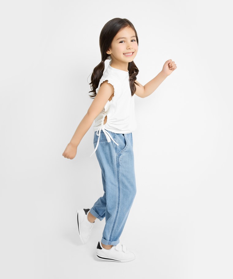 棉質寬鬆牛仔褲-童