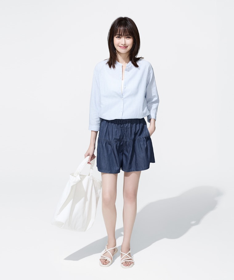 軟牛仔純棉蛋糕短褲-女