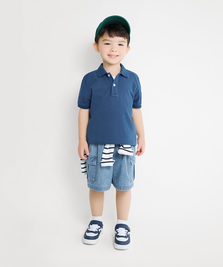 純棉網眼polo衫-童