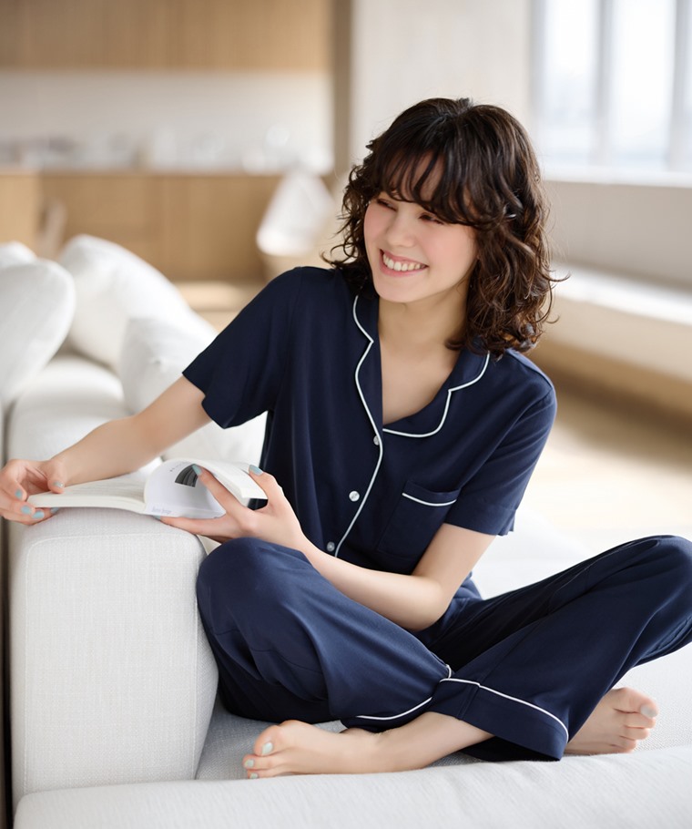 宅家舒適家居系列：女 · 嫘縈長褲家居套裝