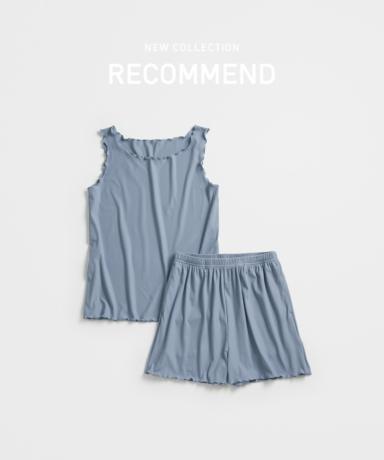 成套穿搭推薦：女 · 輕涼羅紋木耳邊短褲,女 · 輕涼羅紋木耳邊背心