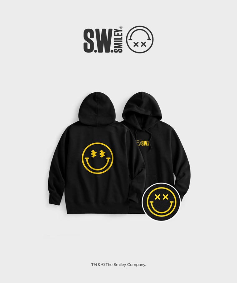 聯名系列T恤-MEN：男 · S.W.SMILEY®刷毛印花連帽衫-02