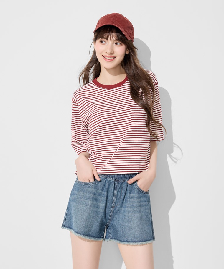 純棉牛仔輕便短褲-女