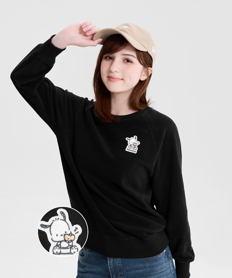 三麗鷗Fleece電繡寬版上衣-02-女