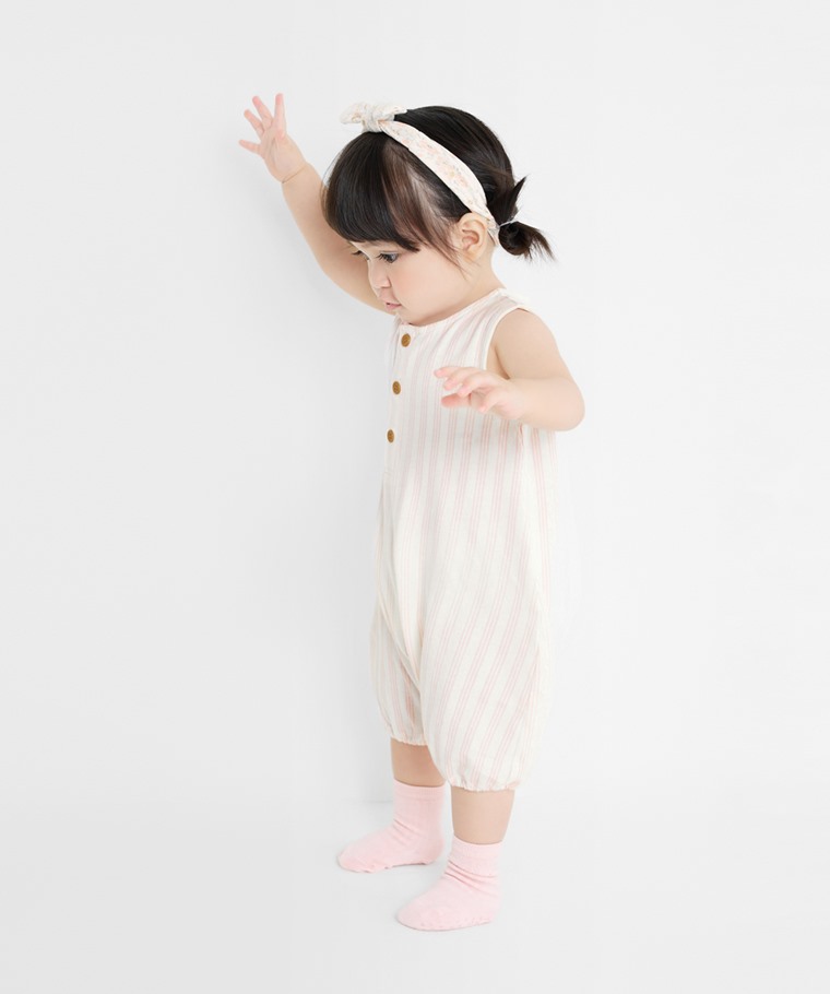 條紋印花無袖連身衣-Baby