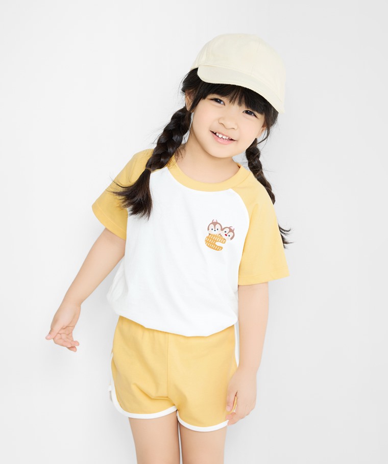 純棉滾邊鬆緊短褲-童