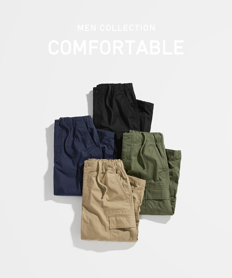 春夏男裝新品：男 · 棉質工裝七分褲