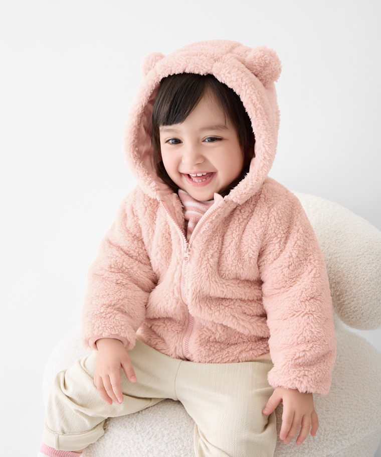長刷毛造型連帽外套-Baby