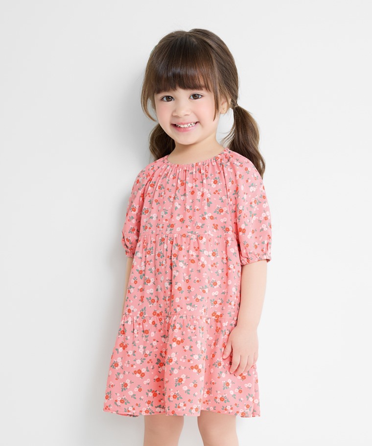 嫘縈印花蛋糕裙洋裝-童