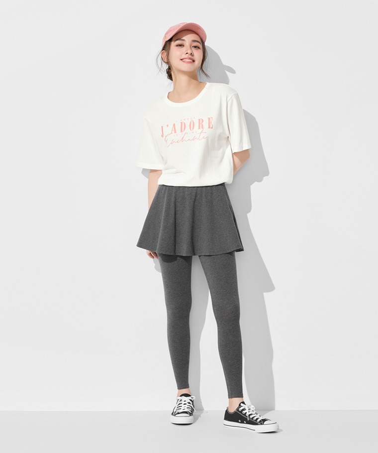 彈力假兩件內搭褲-女