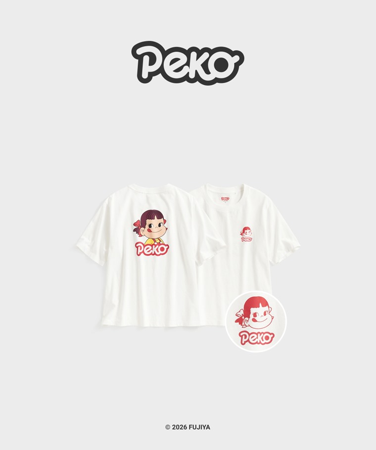 聯名系列T恤-WOMEN：女 · PEKO & POKO寬版印花T恤-05
