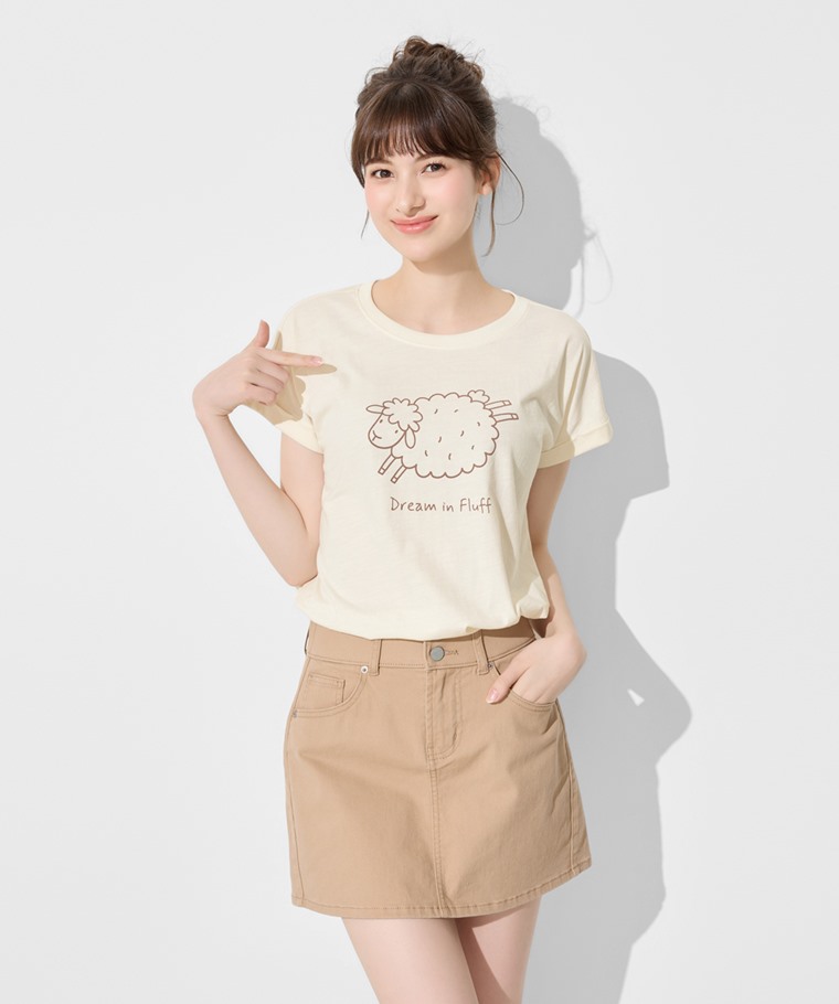 春夏女裝新品：女 · 竹節棉寬鬆動物印花T恤,女 · 多色收腹牛仔連褲短裙