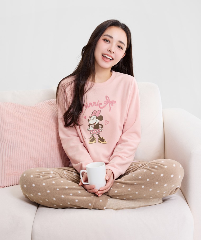 迪士尼系列Fleece家居套裝-女 - 成套家居服設計，適合日常居家穿著。