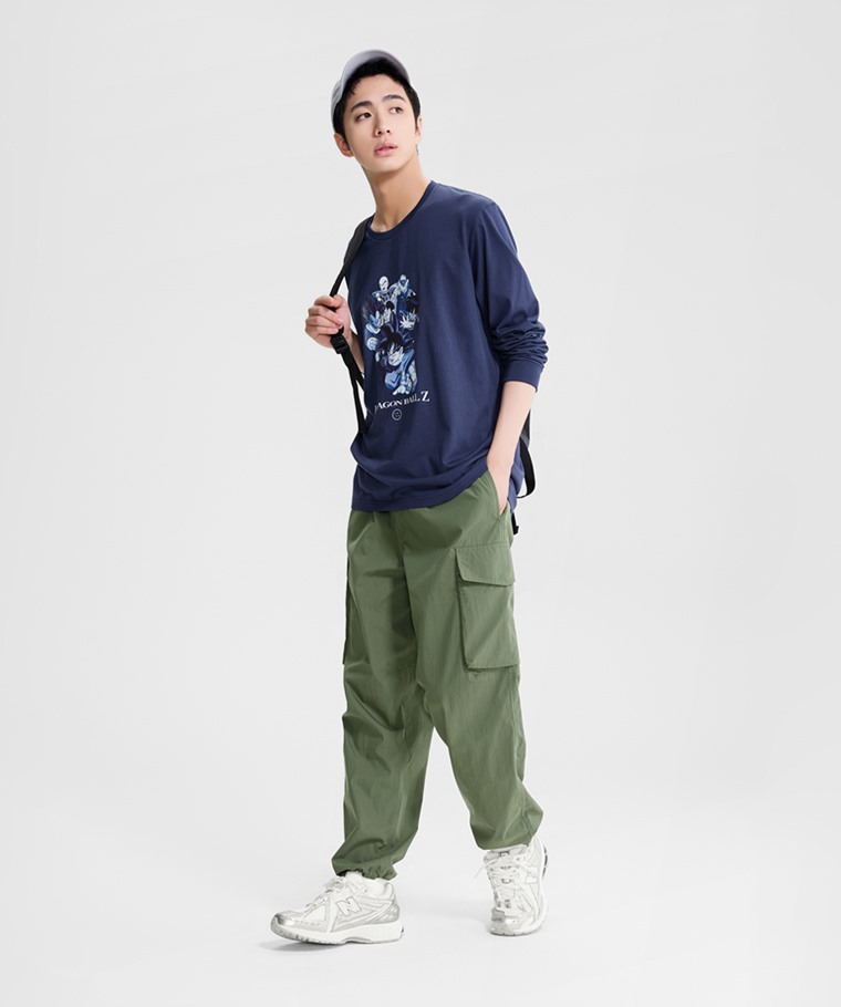 七龍珠Z長袖印花T恤-04-男