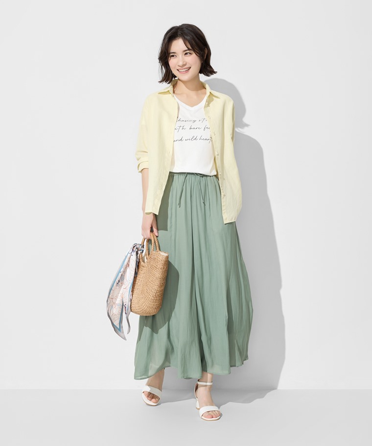 海島絲寬襬褲-女