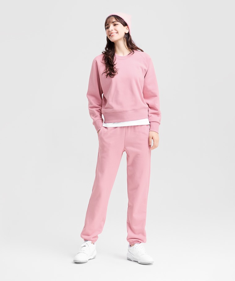 毛圈寬鬆束口長褲-女