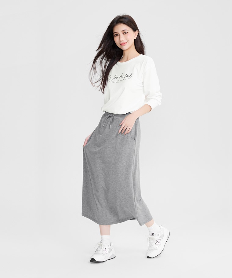 輕柔彈性長裙-女