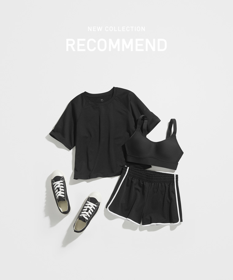 成套穿搭推薦：女 · 吸排拉克蘭短版T恤,女 · 棉質帆布鞋,女 · 運動配色短褲,女 · 高度支撐背扣式Bra背心
