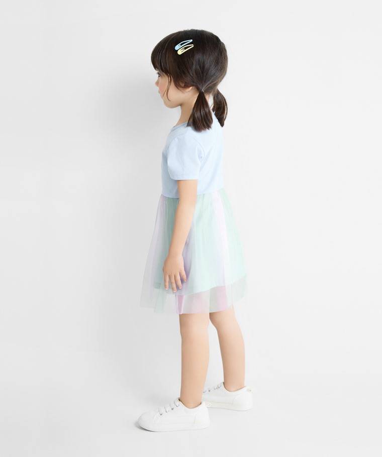 迪士尼系列紗裙短袖洋裝-童