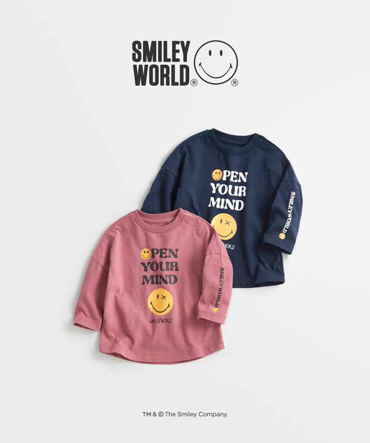 SmileyWorld®竹節棉寬鬆印花T恤-Baby