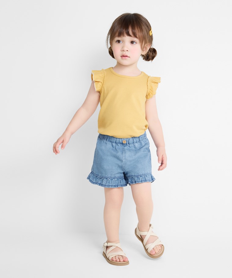 羅紋荷葉袖上衣-Baby