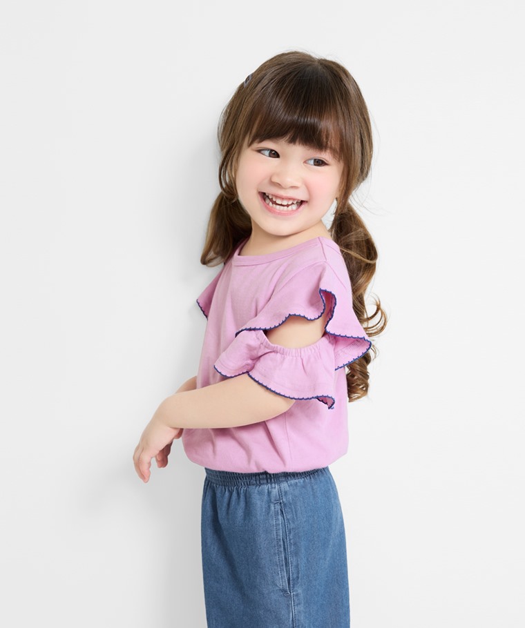 純棉荷葉造型上衣-童