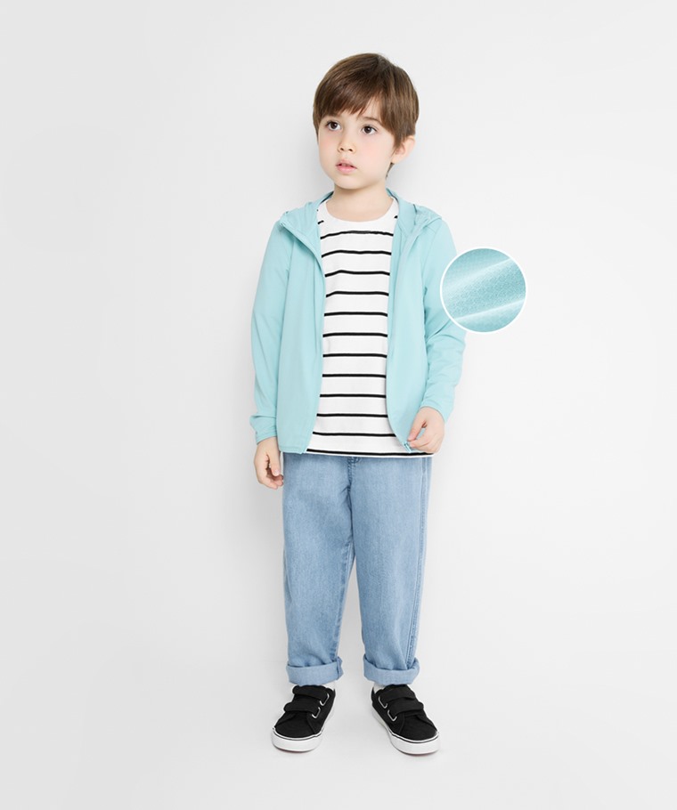 吸排抗UV網眼連帽外套-童