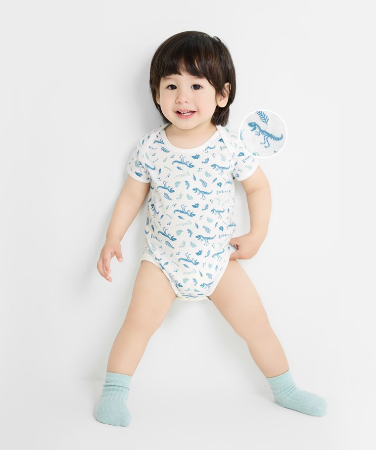 純棉羅紋恐龍印花包臀衣-Baby