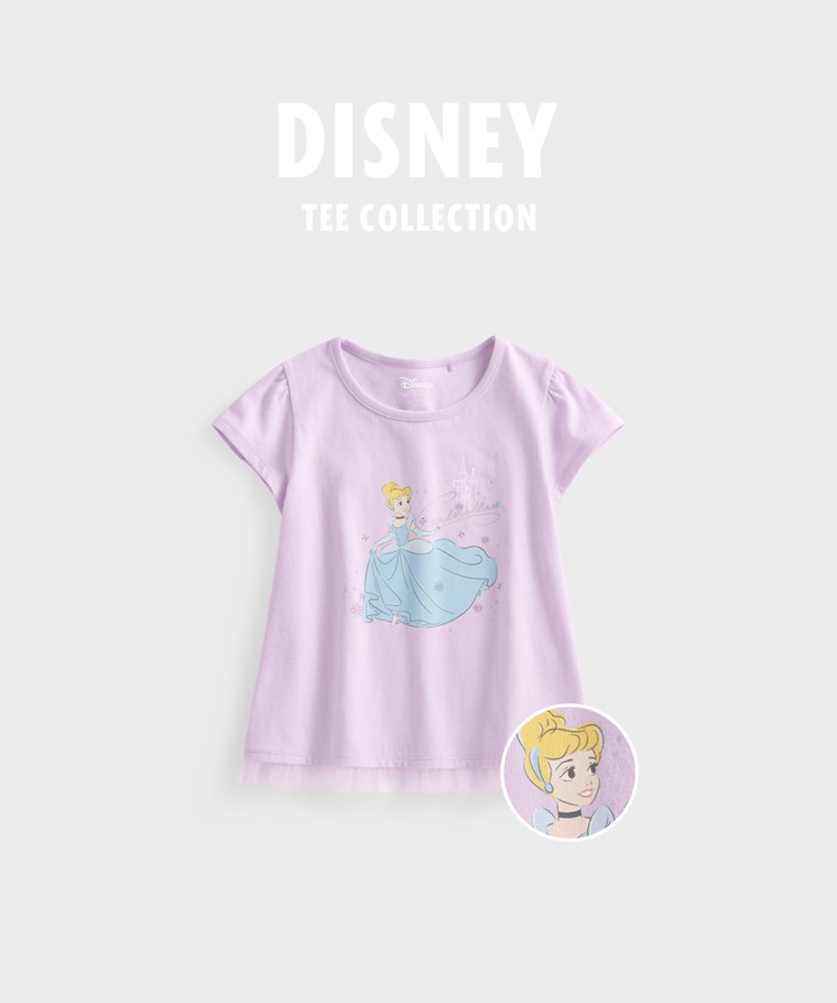 聯名系列T恤-KIDS：童 · 迪士尼系列網紗拼接印花T恤-47