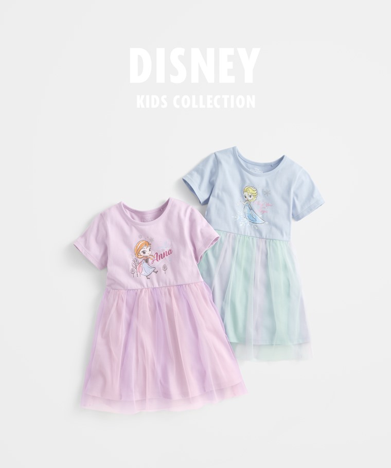 迪士尼系列紗裙短袖洋裝-童