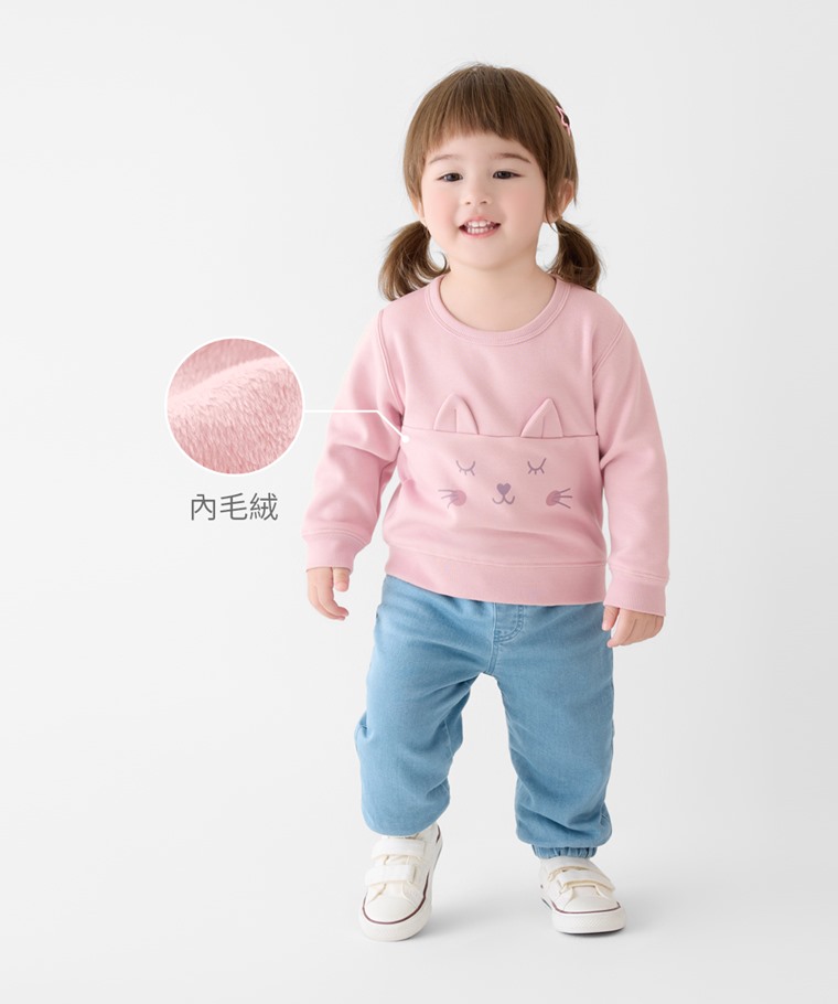 毛絨動物造型圓領上衣-Baby - 經典圓領設計日常實穿，動物造型搭配立體剪接耳朵，增添可愛俏皮氛圍。