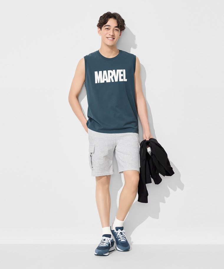 漫威系列純棉印花背心-男