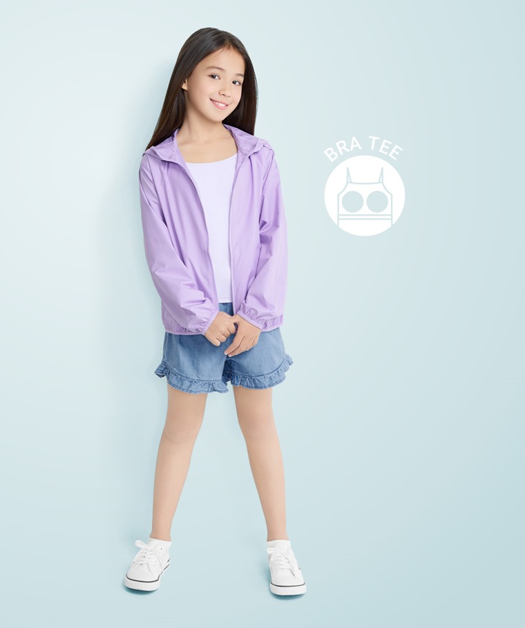 輕涼固定式Bra細肩帶背心-女童