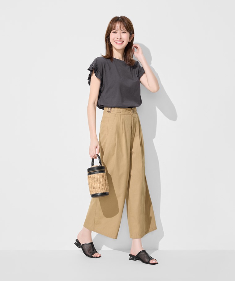 打褶寬褲-女