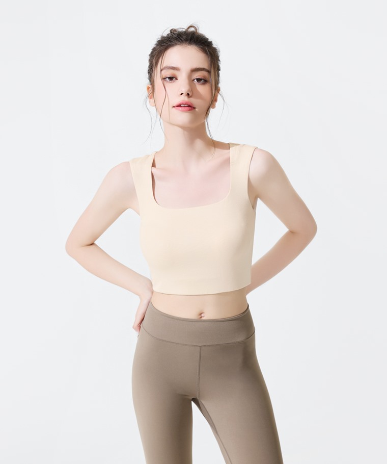 Bra方領中短版背心-女