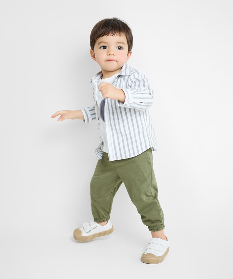 春夏嬰幼兒新品：Baby · 竹節棉束口褲