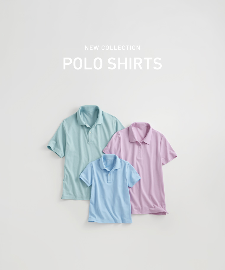 親子/情侶系列：女 · 涼感網眼polo衫,男 · 涼感網眼polo衫,童 · 涼感網眼polo衫