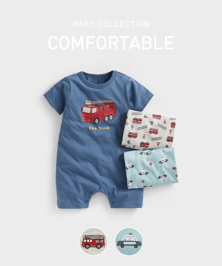 純棉車車印花連身衣-Baby