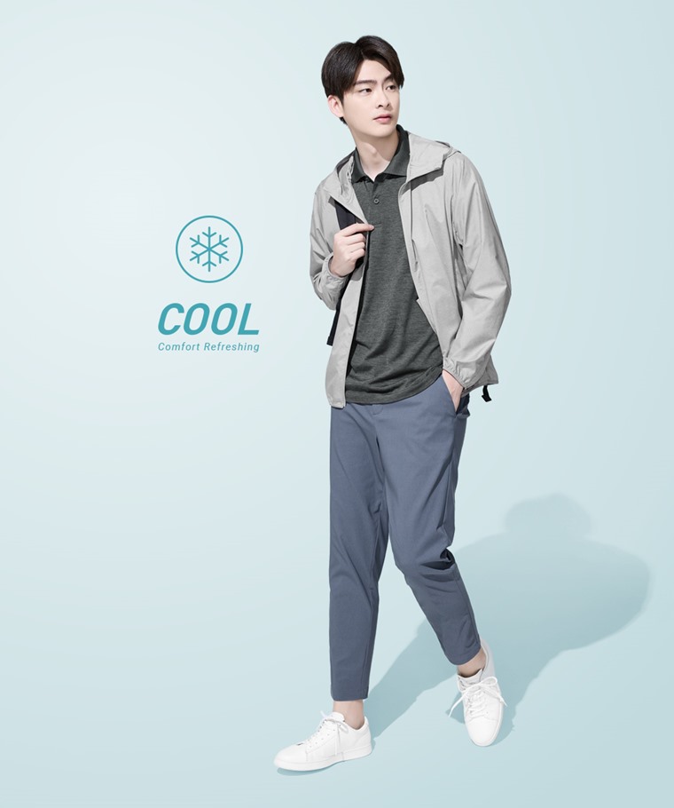 涼感彈性九分褲-男