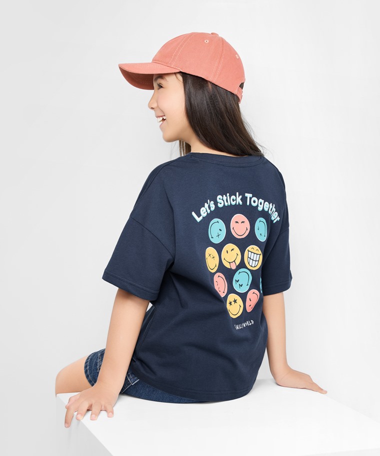 SmileyWorld®寬版印花T恤-04-童