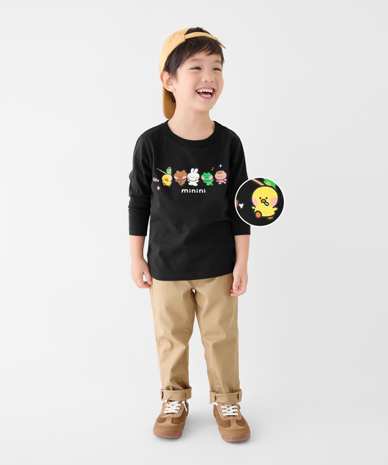 LINE FRIENDS minini長袖印花T恤-01-童