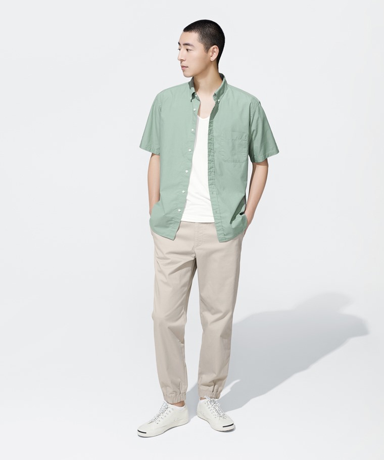 棉質鬆緊束口褲-男