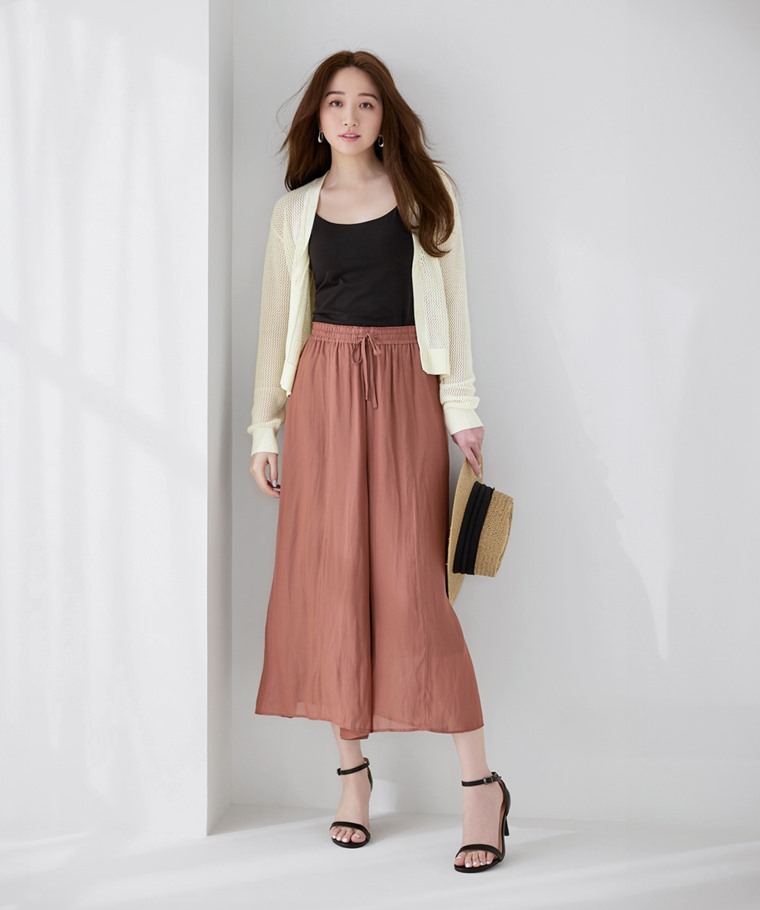 海島絲寬襬褲-女
