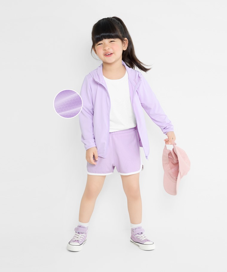 吸排抗UV網眼連帽外套-童