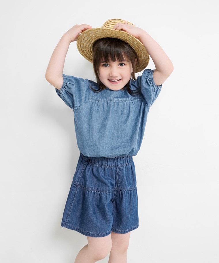 軟牛仔純棉蛋糕短褲-童